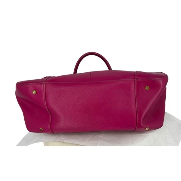 Tory Burch Robinson Saffiano Leather Double Zip Tote Crossbody Large Fuschia - Picture 9 of 16